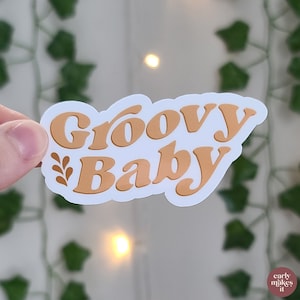 Groovy Baby Good Vibes Sticker | Vinyl Hippie Stickers for Laptop or Happy Planner