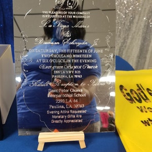 Mirrored Arcylic Engraved Invitations