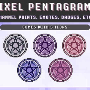Pixel Pentagram Twitch Channel Punkt Icon | Dark Reward Abzeichen
