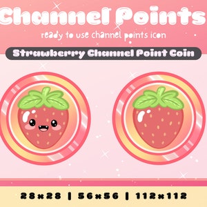 Strawberry Twitch Channel Coin | Streamer Icon for Twitch