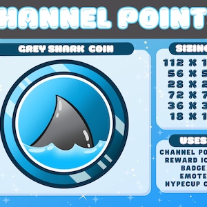 Grey Shark Fin Channel Points Icon
