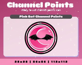 Cute Gothic Twitch Channel Points Icon Pink | Lunar Emote / Badge