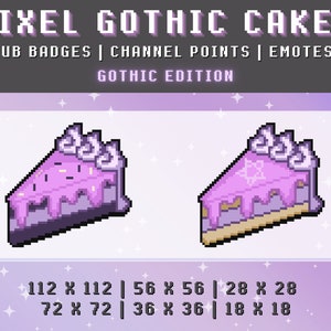 Spooky Twitch Reward Icon | Cute, Goth Cake | Streamer Emotes