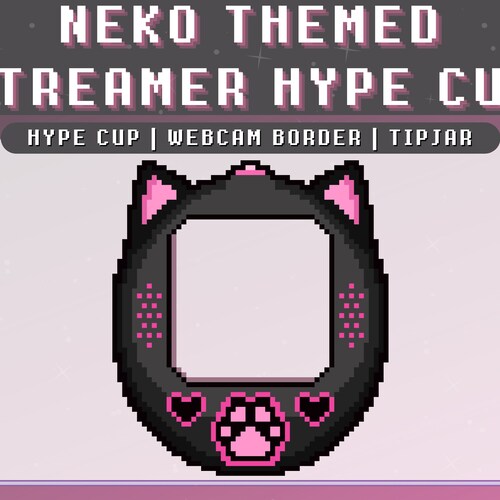 Y2K Cute Cat Tip Jar Bit Jar Hype Cup for Twitch Youtube Etsy
