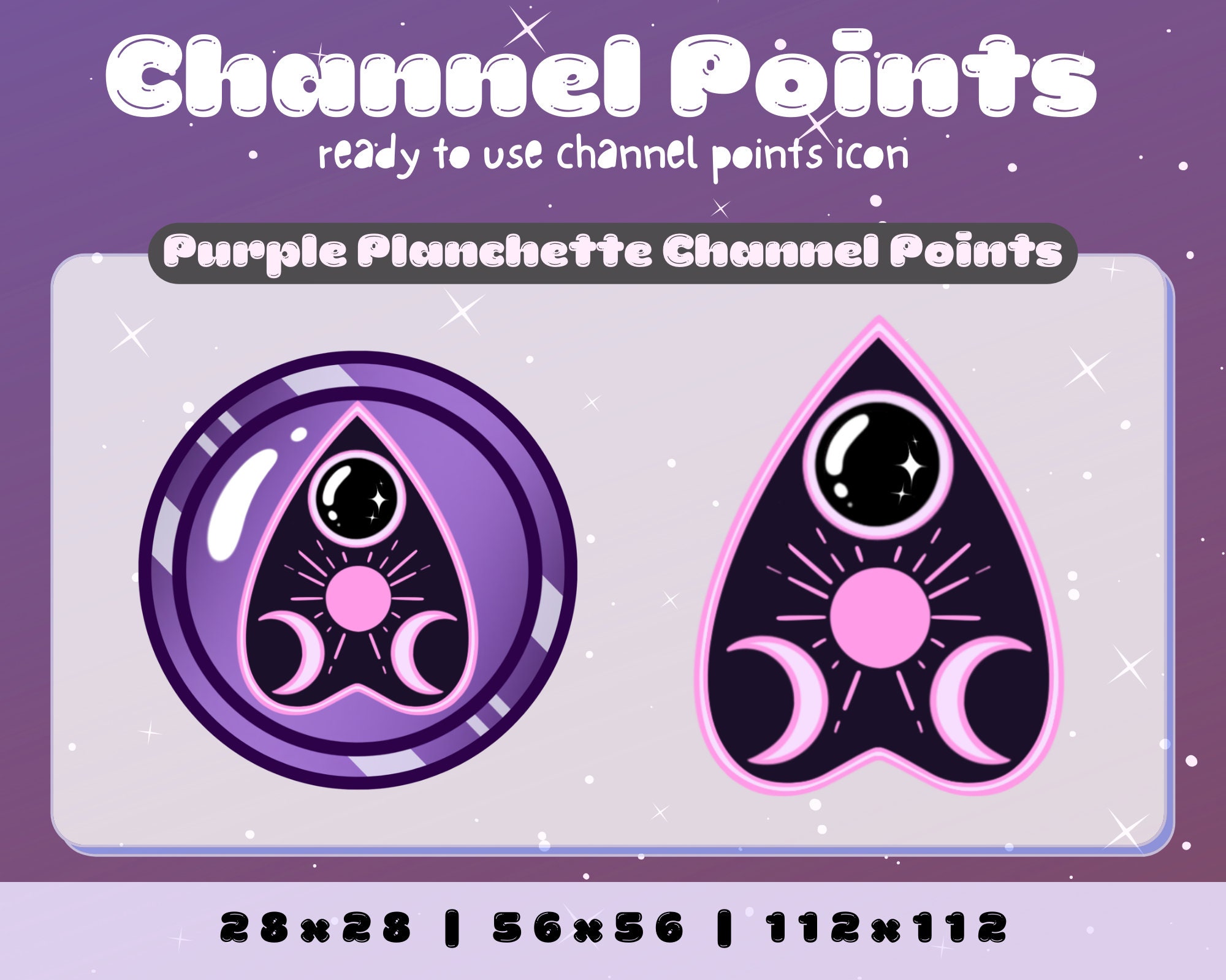 Purple Horror Twitch Channel Point Icon, Planchette Emote