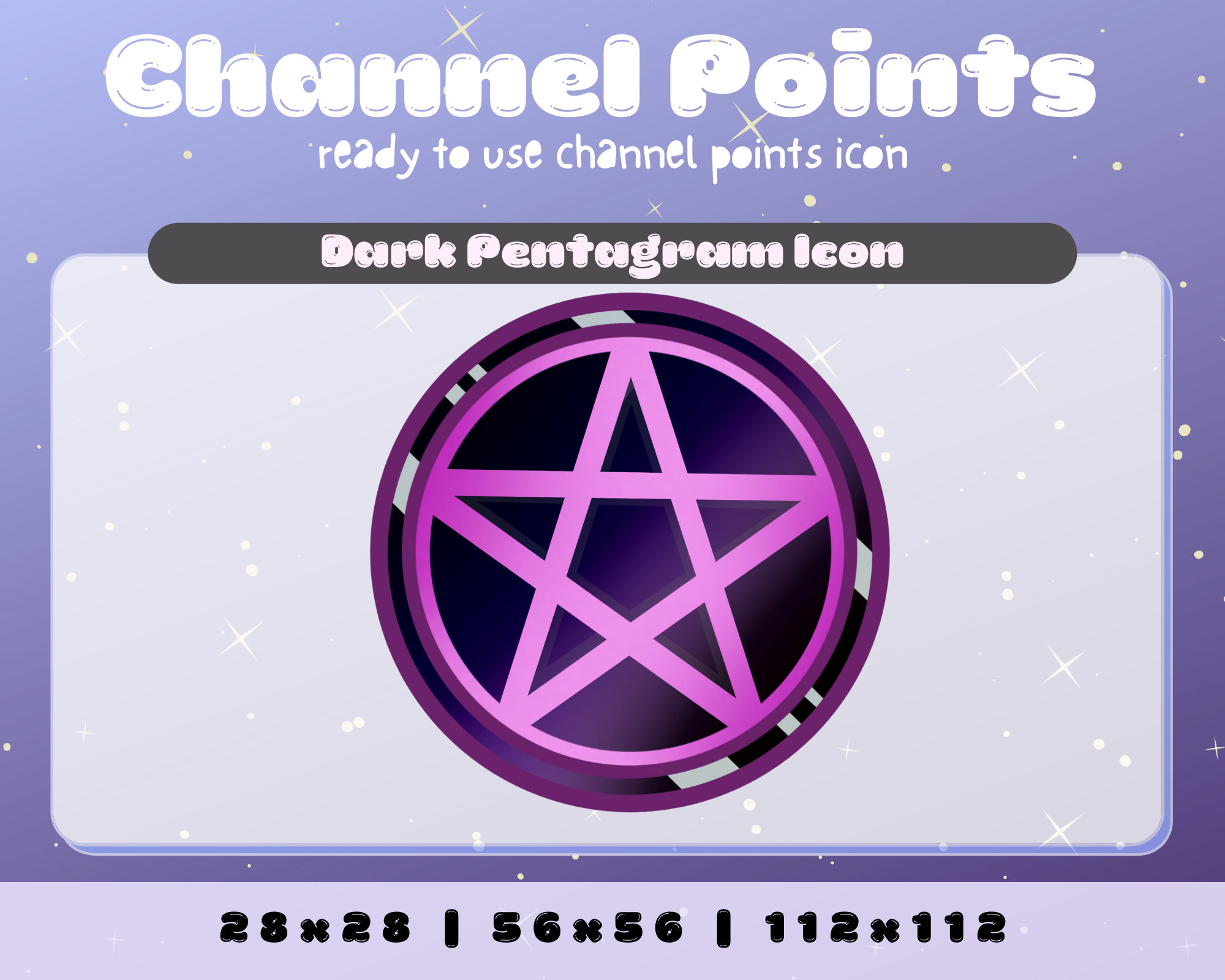 Points de chaîne Twitch Pentagram sombre Etsy