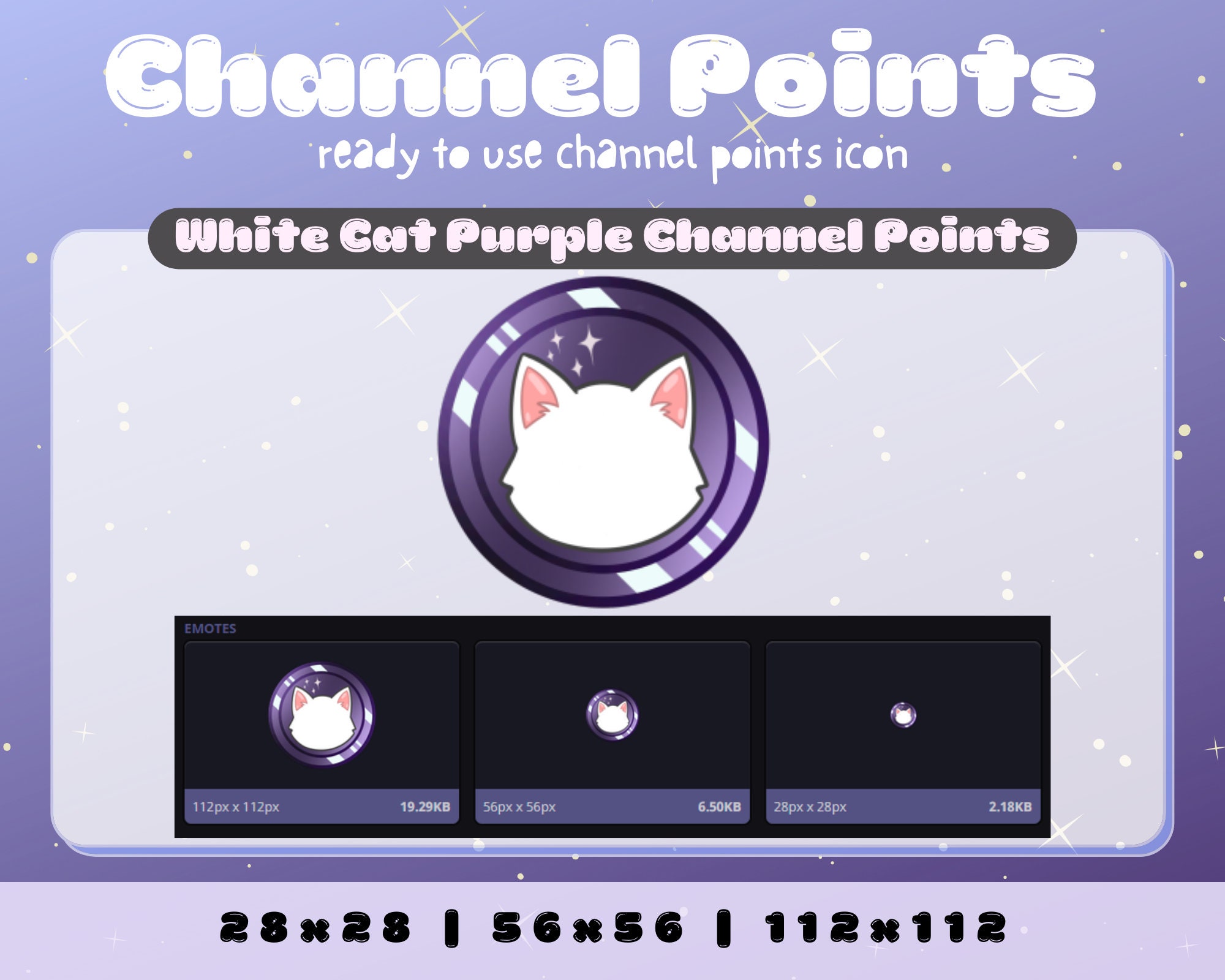 Purple Cat Channel Point Icon for Twitch - Etsy