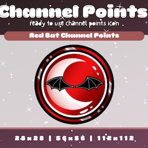 Pontos de canal Twitch Red, Dark Bat | Emote, ícone de recompensa Goth