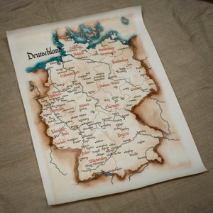 Mapa de lienzo de Alemania A3