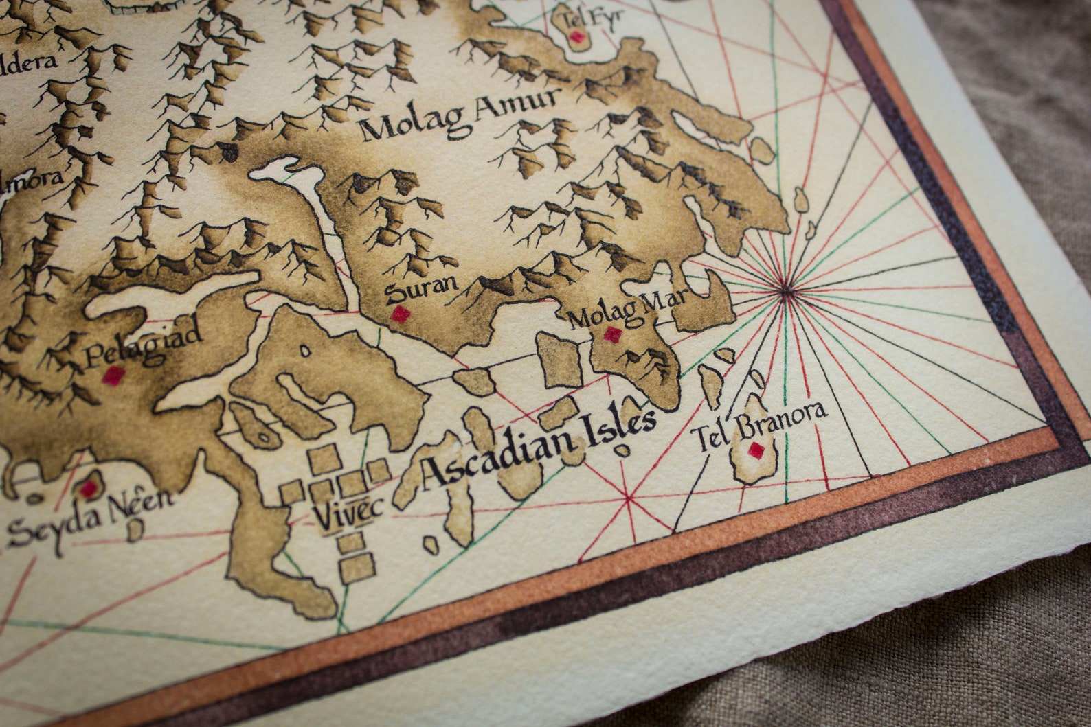 Map of Vvardenfell, Morrowind 30x30cm - Etsy