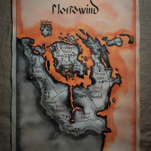 Mapa pintado a mano de Morrowind A3
