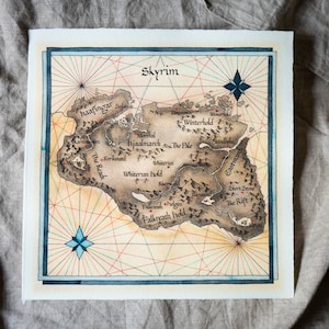 Mapa de Skyrim, Elder Scrolls 30x30cm