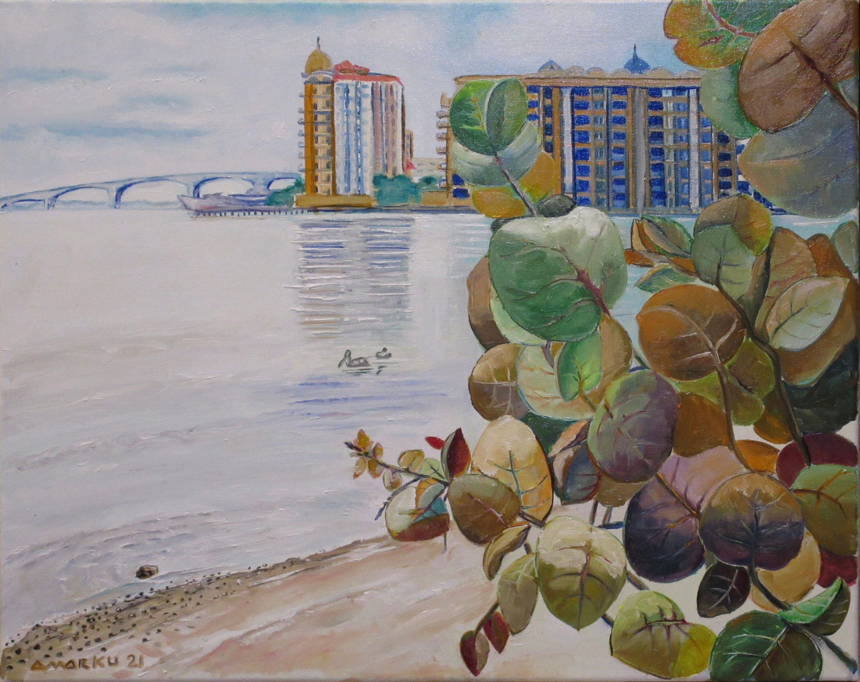 Seagrapes on Sarasota Bayoil on Canvas Original Painting Etsy