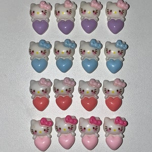 16pcs - Tiny Kawaii Kitty Cute Nail Charms + 6 BONUS Charms