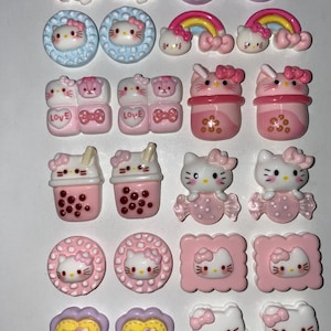 Kawaii Kitty Premium Charms | Pastel Colors Girly Aesthetics | Unique Boba Tea / Dessert Charms