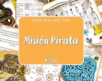 Misión pirata |Escape Room imprimible para niños |Juego de escape en casa |Fiesta de cumpleaños |Caza del tesoro |Niños en casa |Piratas