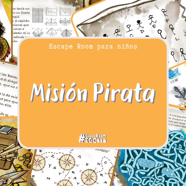 Misión pirata |Escape Room imprimible para niños |Juego de escape en casa |Fiesta de cumpleaños |Caza del tesoro |Niños en casa |Piratas