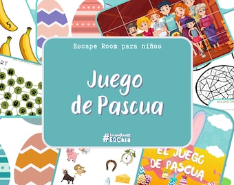 Juego de Pascua |Escape Room imprimible para niños |Búsqueda de huevos