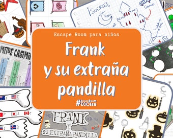 Frank y su extraña pandilla| Juego de Halloween| Escape Room imprimible para niños en casa, al aire libre | Juego de escape