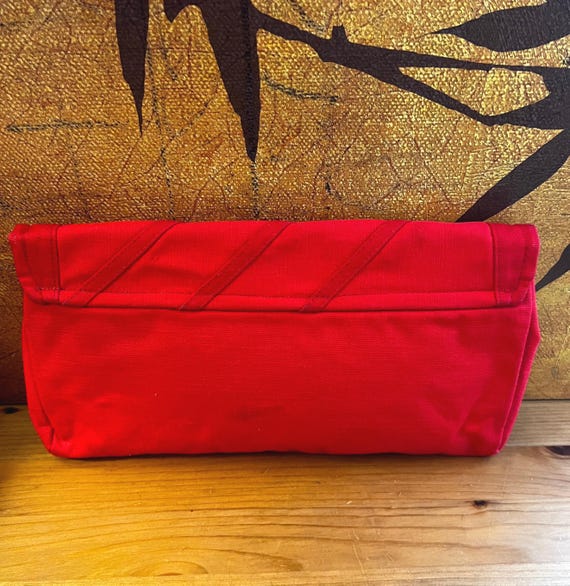 Vintage Cabrelli Red Fabric Rectangular Clutch Pu… - image 2