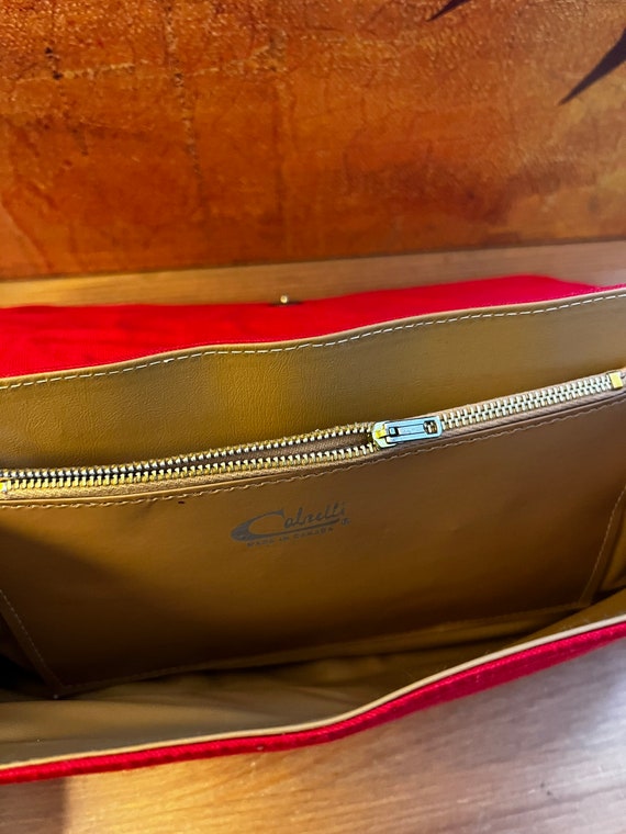 Vintage Cabrelli Red Fabric Rectangular Clutch Pu… - image 6