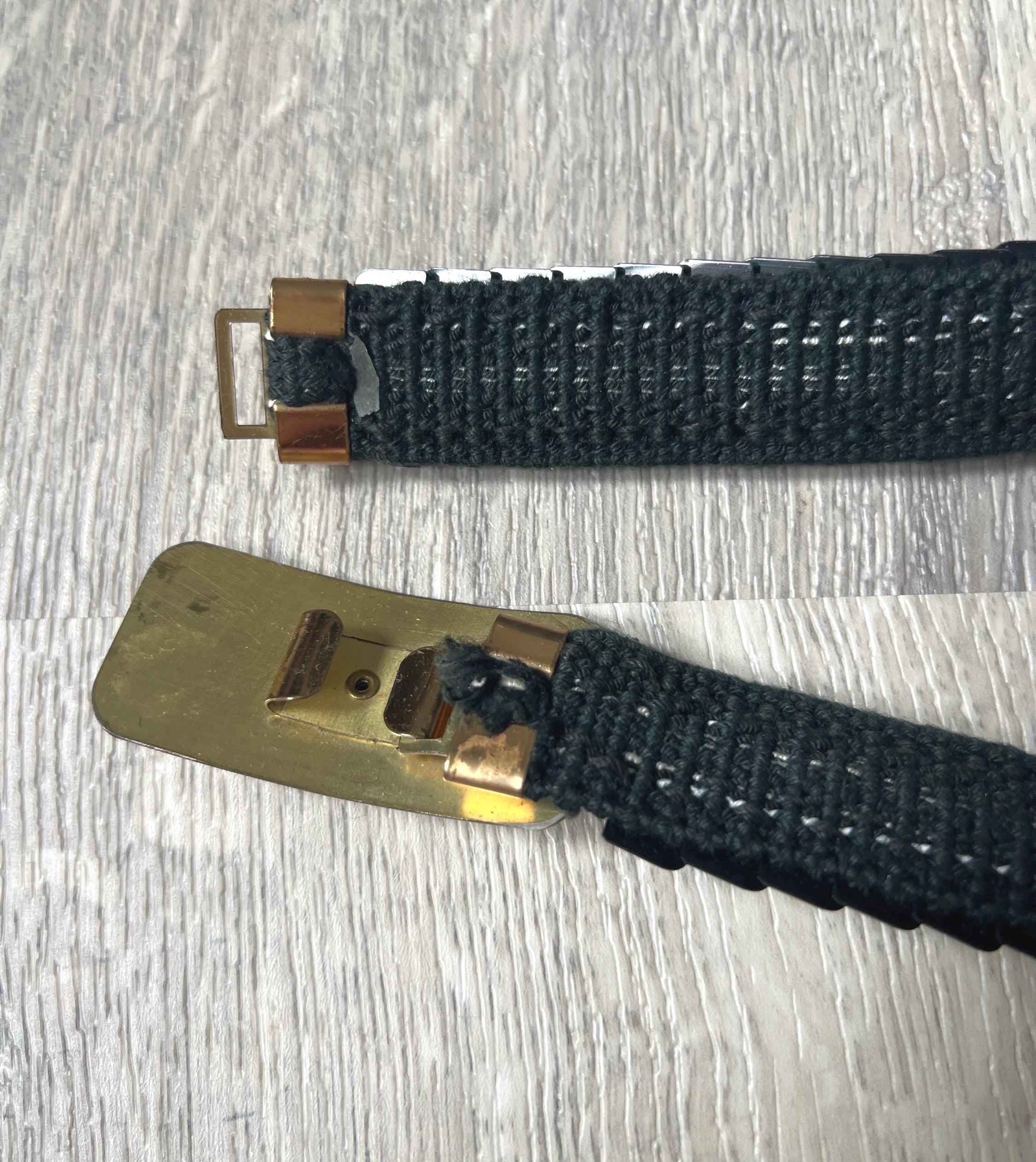 Black Slim Fish Scale Retro Stretch Belt Gold Buckle - Etsy