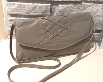Taupe Vintage Envelope Clutch Shoulder Bag