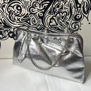 Small Silver Event Evening Bag Clutch