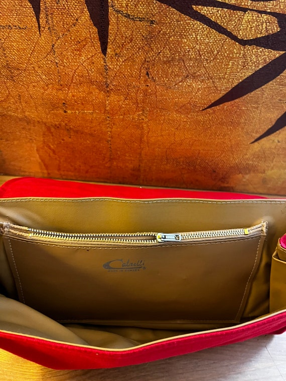 Vintage Cabrelli Red Fabric Rectangular Clutch Pu… - image 7