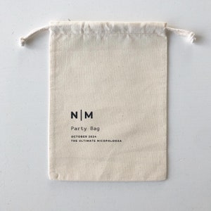 Initiales personnalisées - Kit de survie pour la gueule de bois - Sac cadeau cadeau avec cordon de serrage en coton naturel Cérémonie de célibataire - Imprimé au Canada