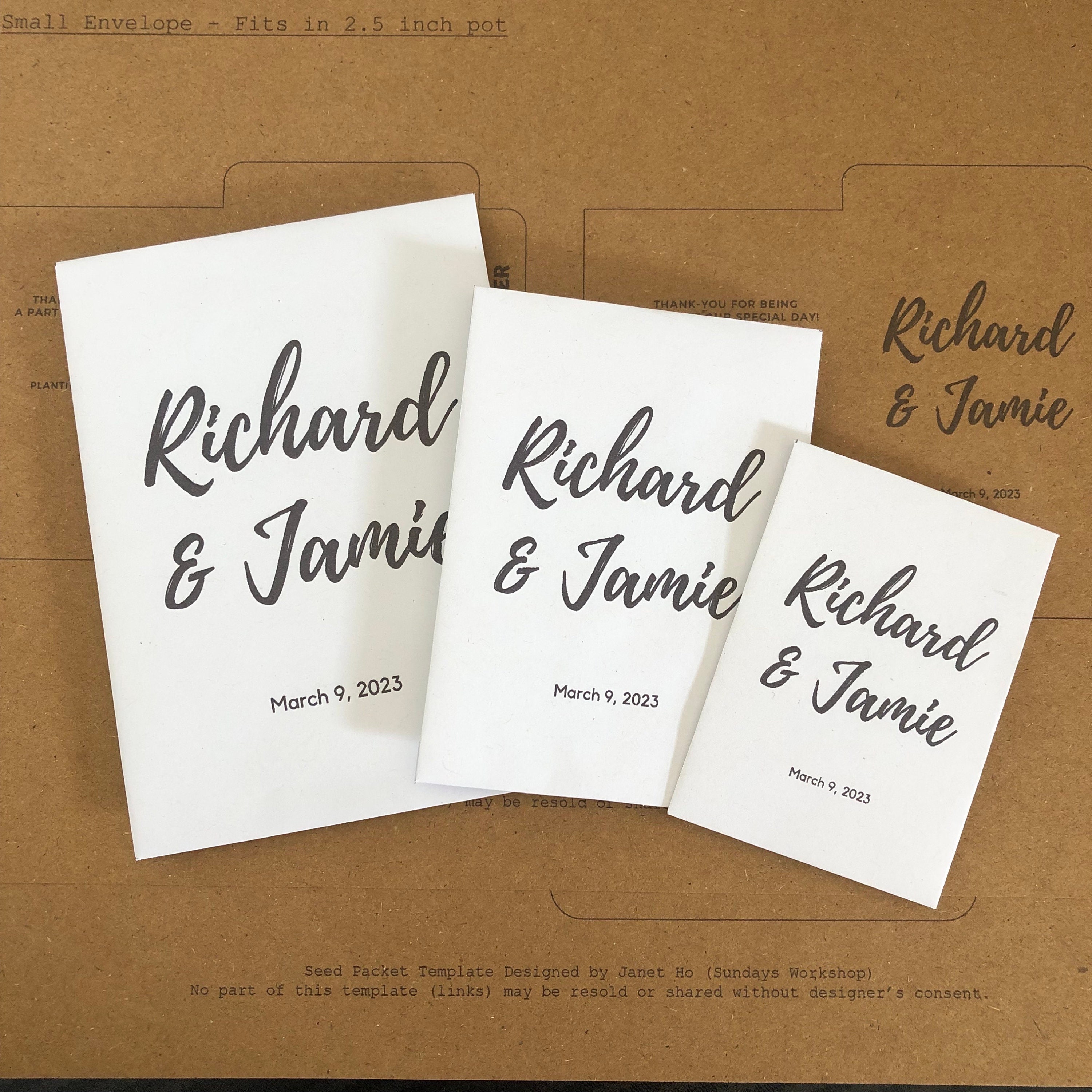 Printable Wedding Favor Seed Packet Template Envelope in 3 - Etsy