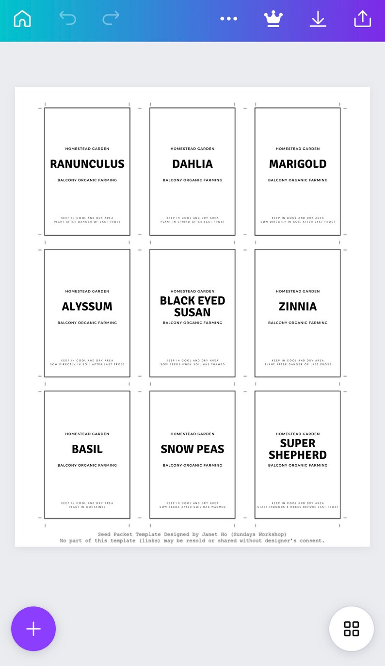 Save Labels Seeds and Bulbs Saving Labels Printable Editable on Canva 03 INSTANT ...