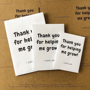 Printable Teacher Appreciation Seed Packet Template Envelope in 4 styles and 3 sizes Editable on CANVA [INSTANT DOWNLOAD]