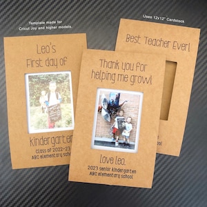 Plantilla editable de tarjeta fotográfica Cricut Joy Instax para primer/último día de clases / Edición en Canva / Archivo SVG [DESCARGA INSTANTÁNEA]