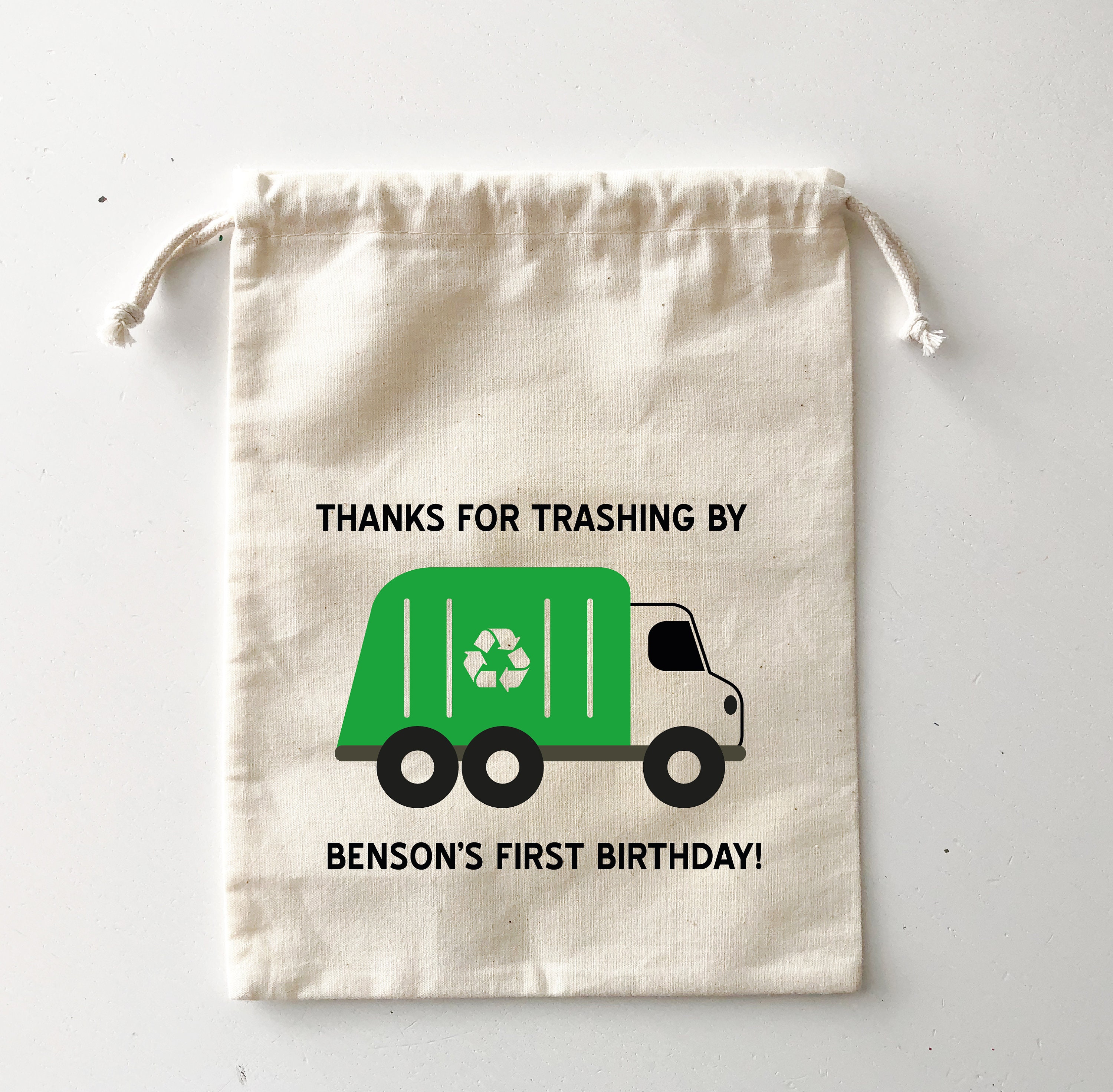 Garbage Truck Birthday Gift Bags With Wrapping Paper & Card - Trash Truck Party Decorations & Favors