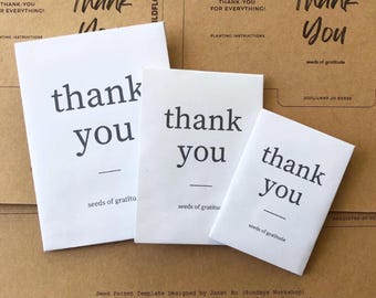 Printable Thank You Seed Packet Template Envelope in 3 styles and 3 sizes Editable on CANVA [INSTANT DOWNLOAD]