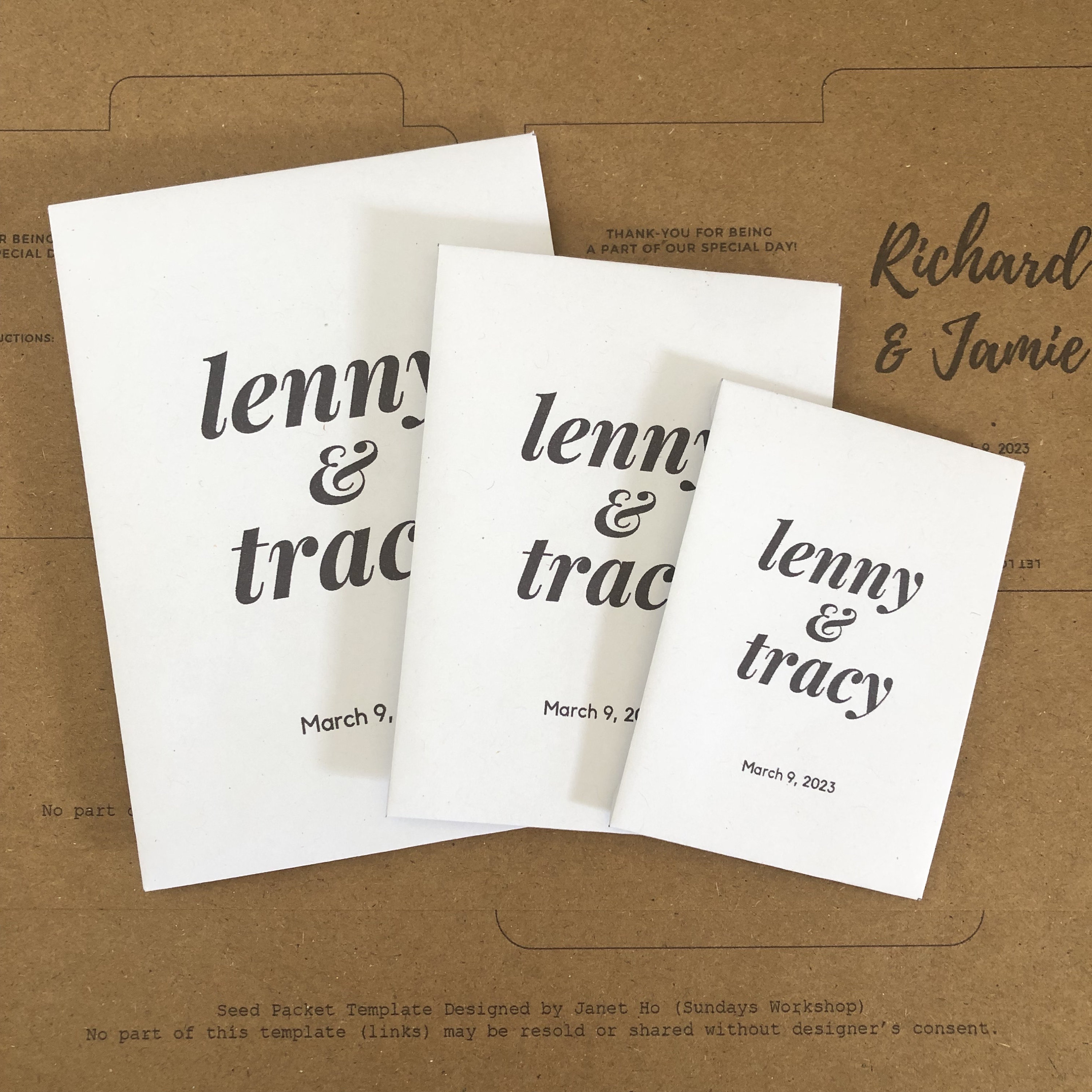 Printable Wedding Favor Seed Packet Template Envelope in 3 - Etsy