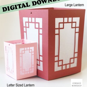 Modello 3D di lanterna orientale per Silhouette e Cricut Machine. File scalabile SVG, Ai Illustrator [DOWNLOAD IMMEDIATO]