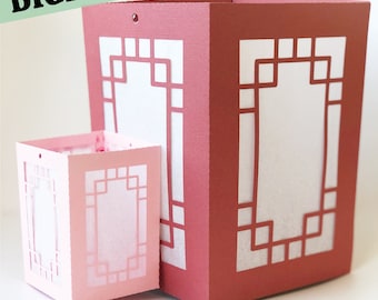 Oriental Lantern 3D Template for Silhouette and Cricut Machine. SVG, Ai Illustrator Scalable File [INSTANT DOWNLOAD]