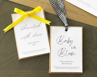 Printable Baby Shower Seed Packet Gift Favor Template - 4 fonts + 2 Envelope Styles Editable on CANVA png svg Silhouette [INSTANT DOWNLOAD]