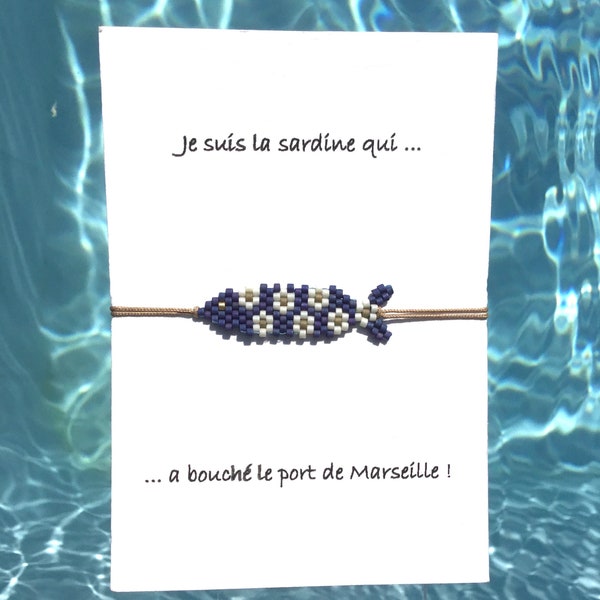 Bracelet Femme "Sardine de Marseille" modèle fleur