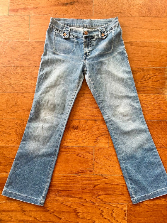 Vintage Y2K cropped Wrangler Jeans with tab detai… - image 2