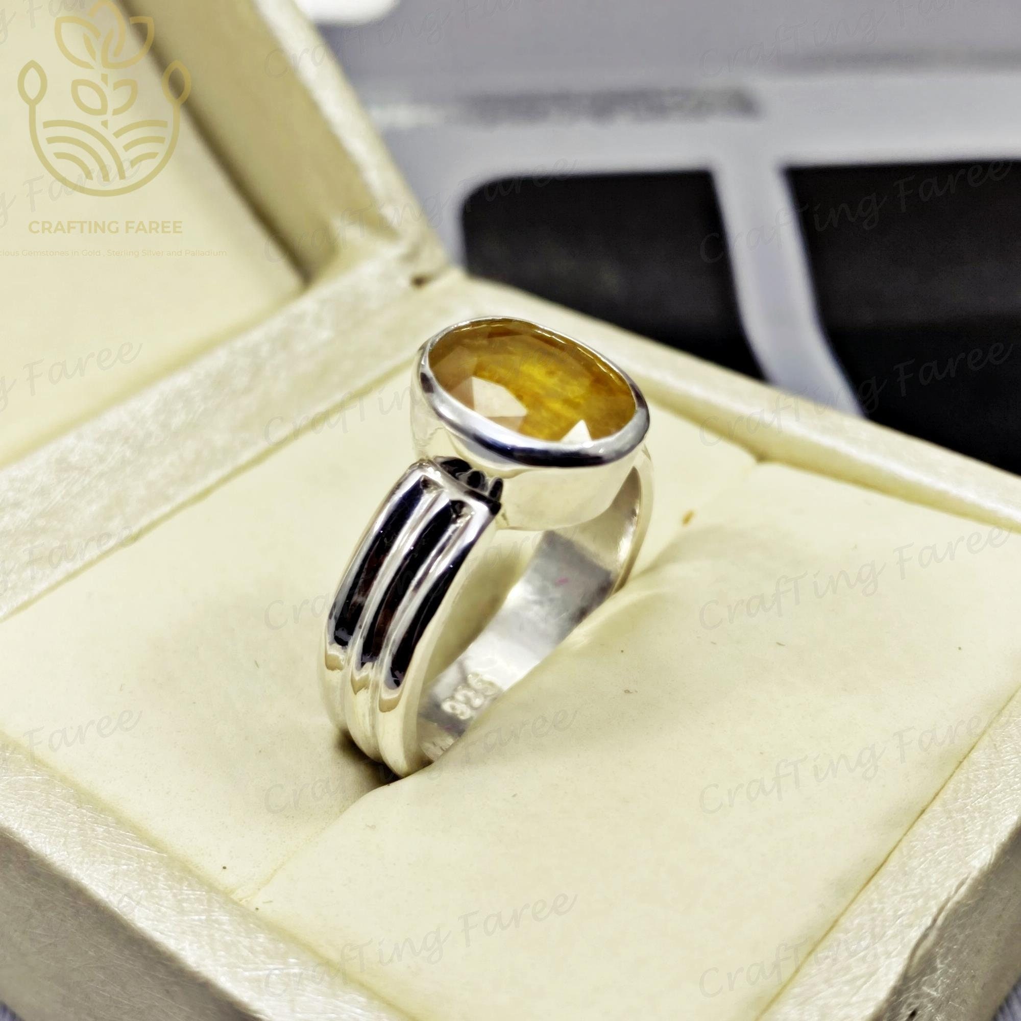 Precious Pear Shape Yellow Sapphire Gemstone Girls Ring 925 Sterling Silver  Gift | eBay