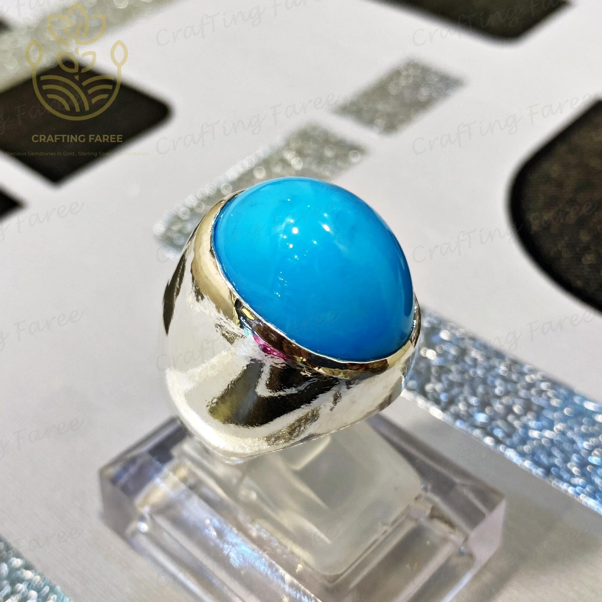 Buy Men Big Turquoise Ring Nishapuri Feroza Natural Feroza Ring for Him  Handmade Turquoise Ring Sterling Silver 925 Gift for Him Filligree Ring  Online in India - Etsy