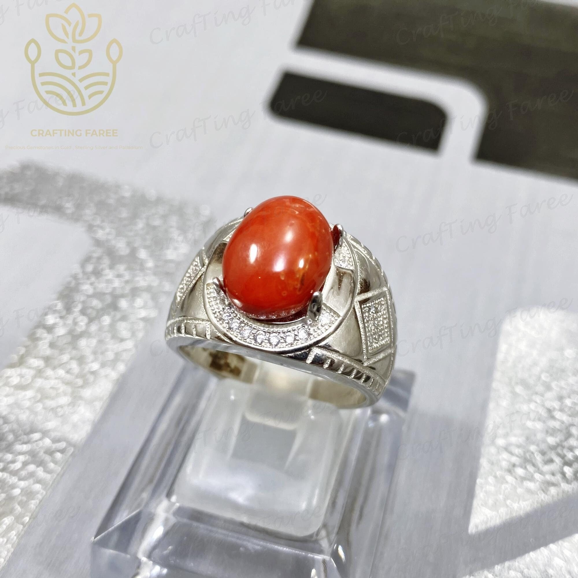 Buy CEYLONMINE CORAL RING Munga Coral Combo rings Men Women Brass Cubic  Zirconia Gold Plated Ring Online at Best Prices in India - JioMart.