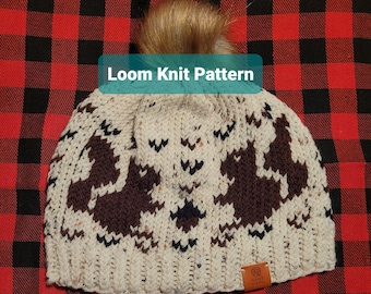 Squirrel Hat - Loom Knit Pattern - Adult