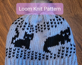 Adult Size Cat Hat - Loom Knit Pattern