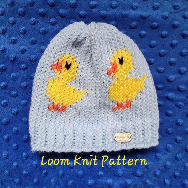 Rubber Ducky Hat - Loom Knit Pattern - Size 0-12mths