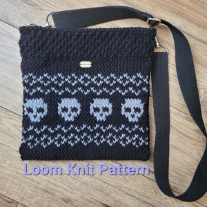 Skull Purse - Loom Knit PATTERN 3/8" gauge loom