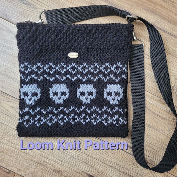 Skull Purse - Loom Knit PATTERN 3/8" gauge loom